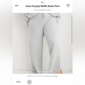 Aerie cozyup waffle skater pant (medium Heather gray/size medium) (NWT)